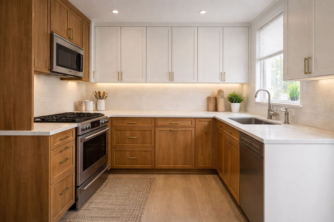 Wood Kitchen Cabinets for Small Kitchens: How to Make Warm Finishes Feel Light